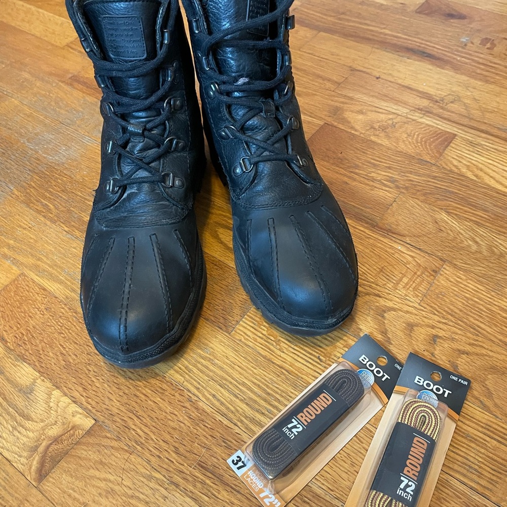 Frank and Oak Black Leather winter Men's Boots